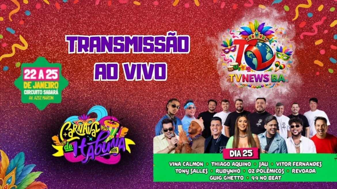 Carnaval Antecipado de Itabuna 2026 AO VIVO | 4º Dia – 25 de Janeiro