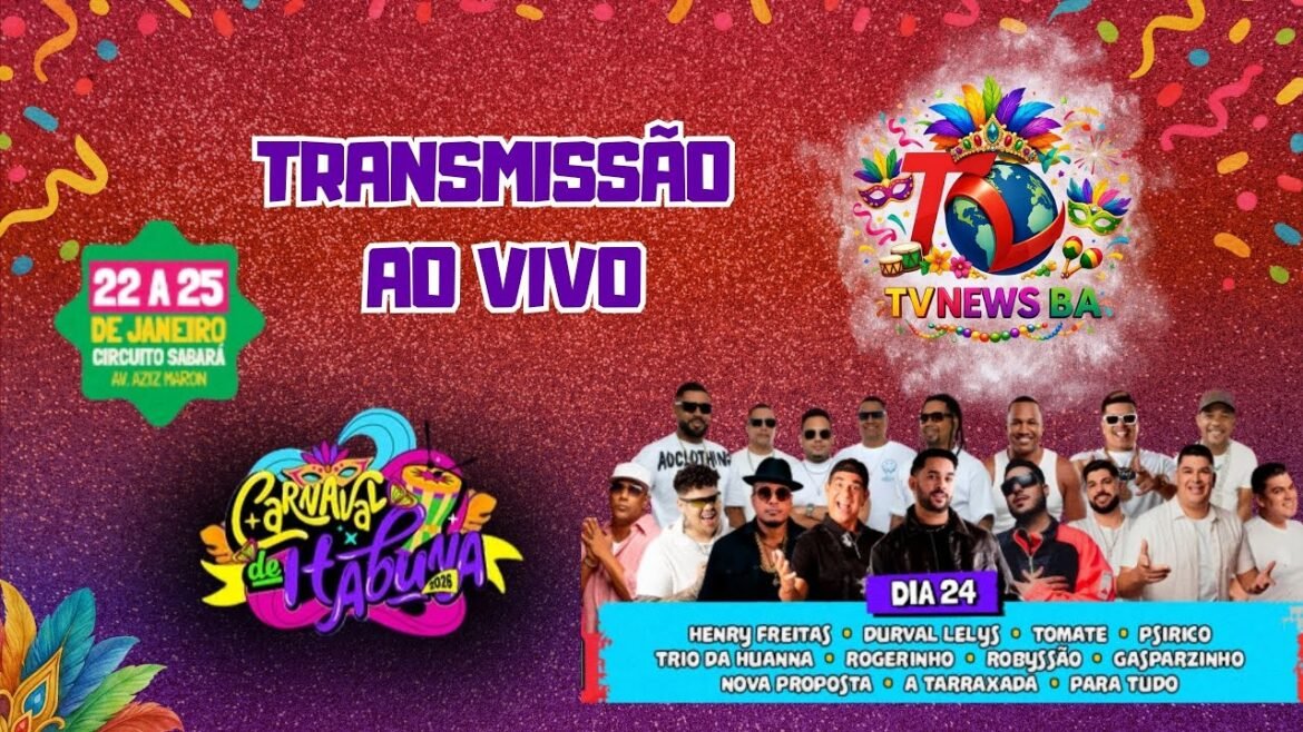 Carnaval Antecipado de Itabuna 2026 AO VIVO | 3º Dia – 24 de Janeiro