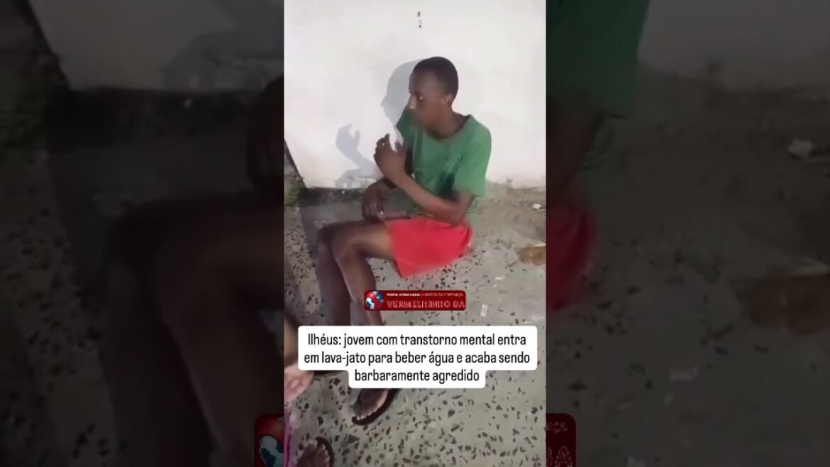 Jovem com transtorno mental entra em lava-jato para beber água e acaba sendo barbaramente agredido